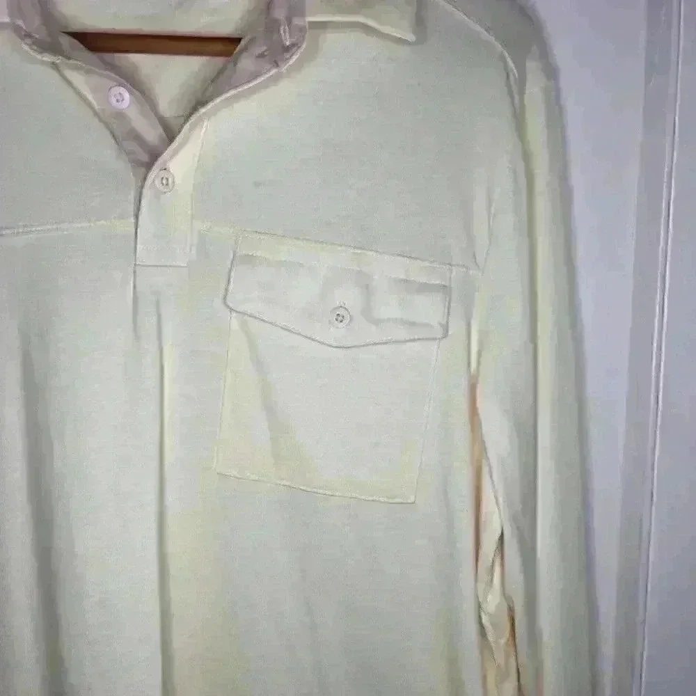 CALVIN Klein Men’s Light Yellow Liquid Touch Polo Size Medium - Picture 4 of 8